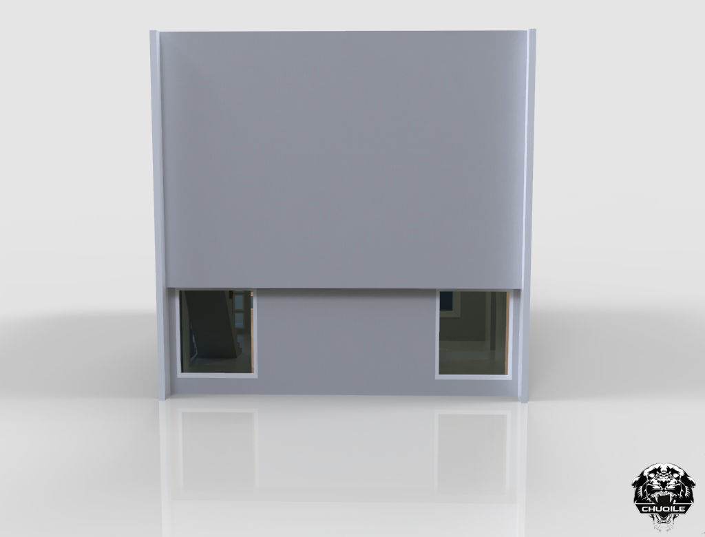 Modern House Building Low-poly 3D model_8