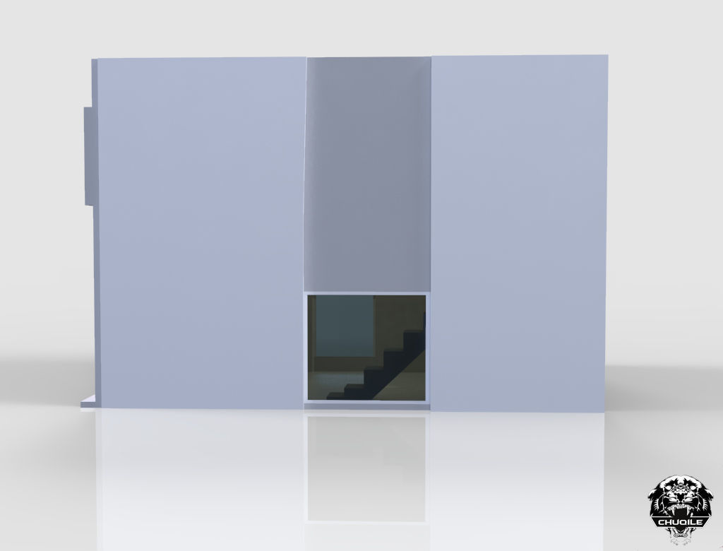 Modern House Building Low-poly 3D model_7