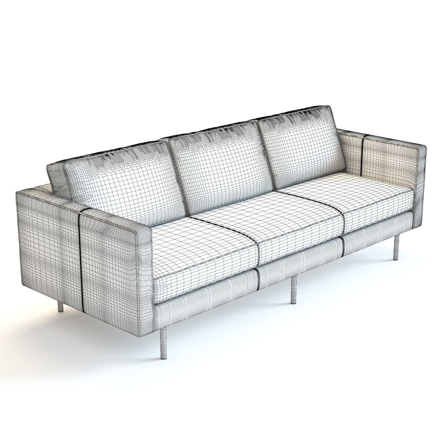 West Elm Axel Sofa 3D model_2