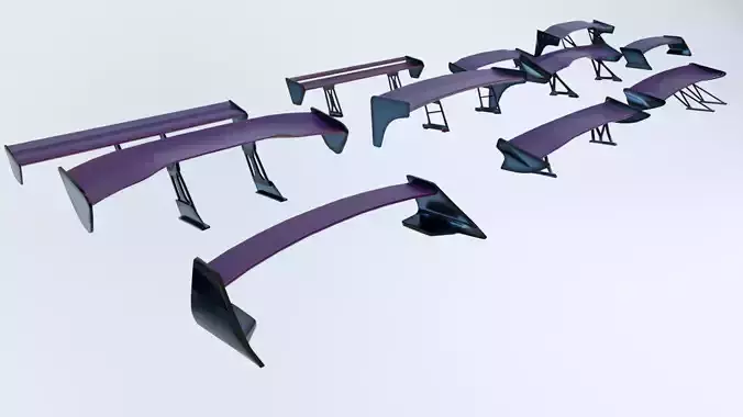 Low Poly Spoilers design of futuristic car