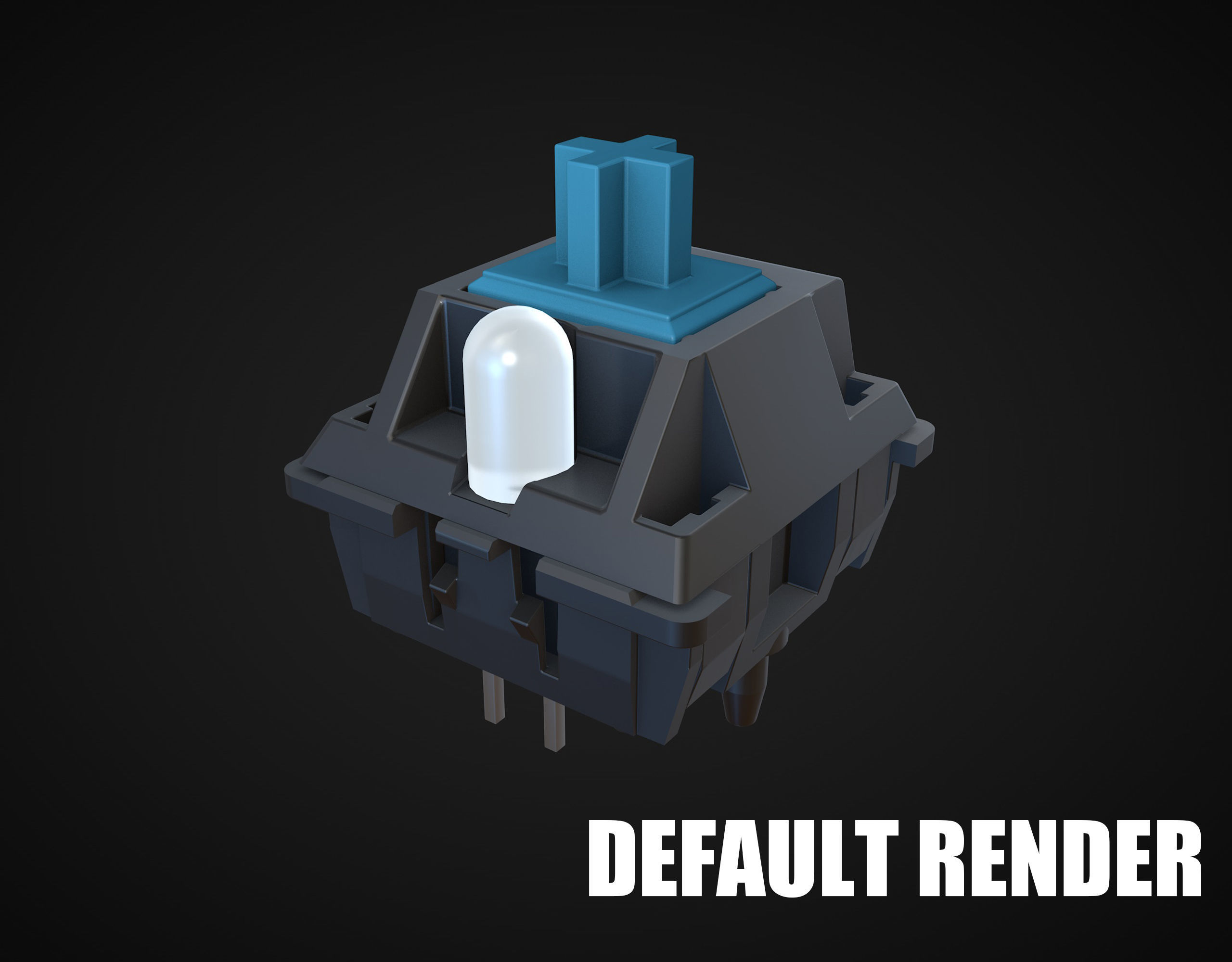 Cherry MX switches keyboard keys 3D model_3