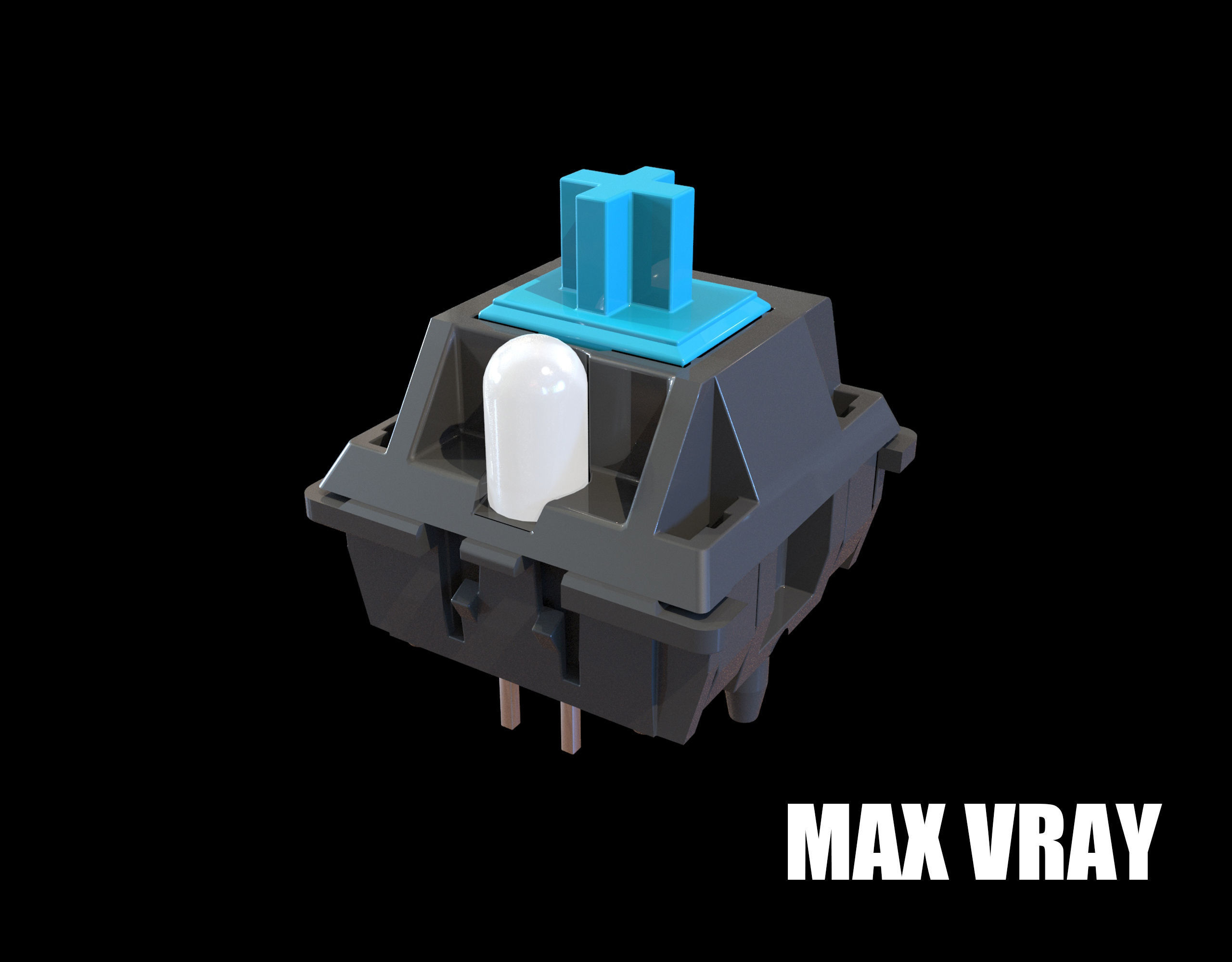 Cherry MX switches keyboard keys 3D model_7