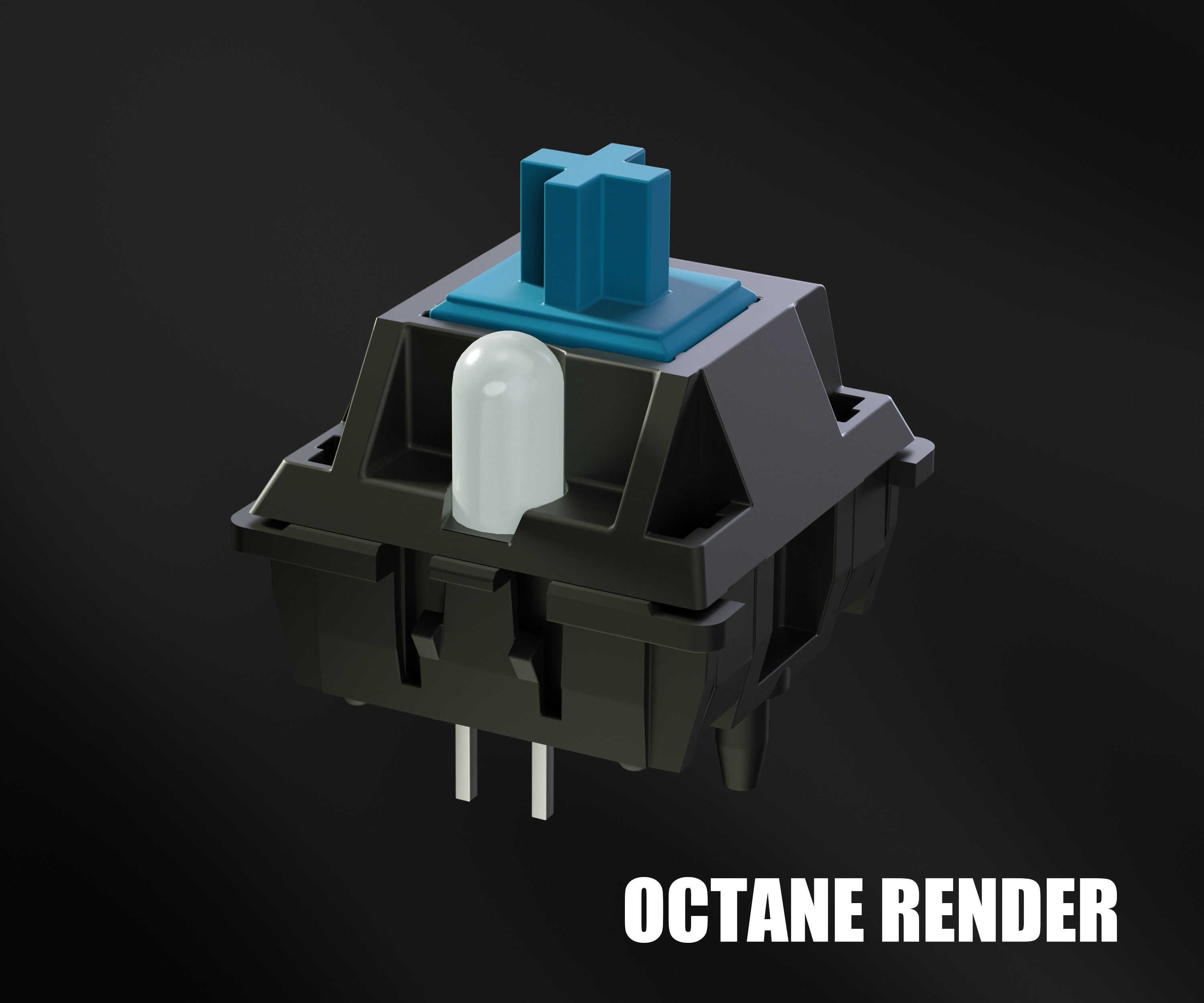 Cherry MX switches keyboard keys 3D model_2