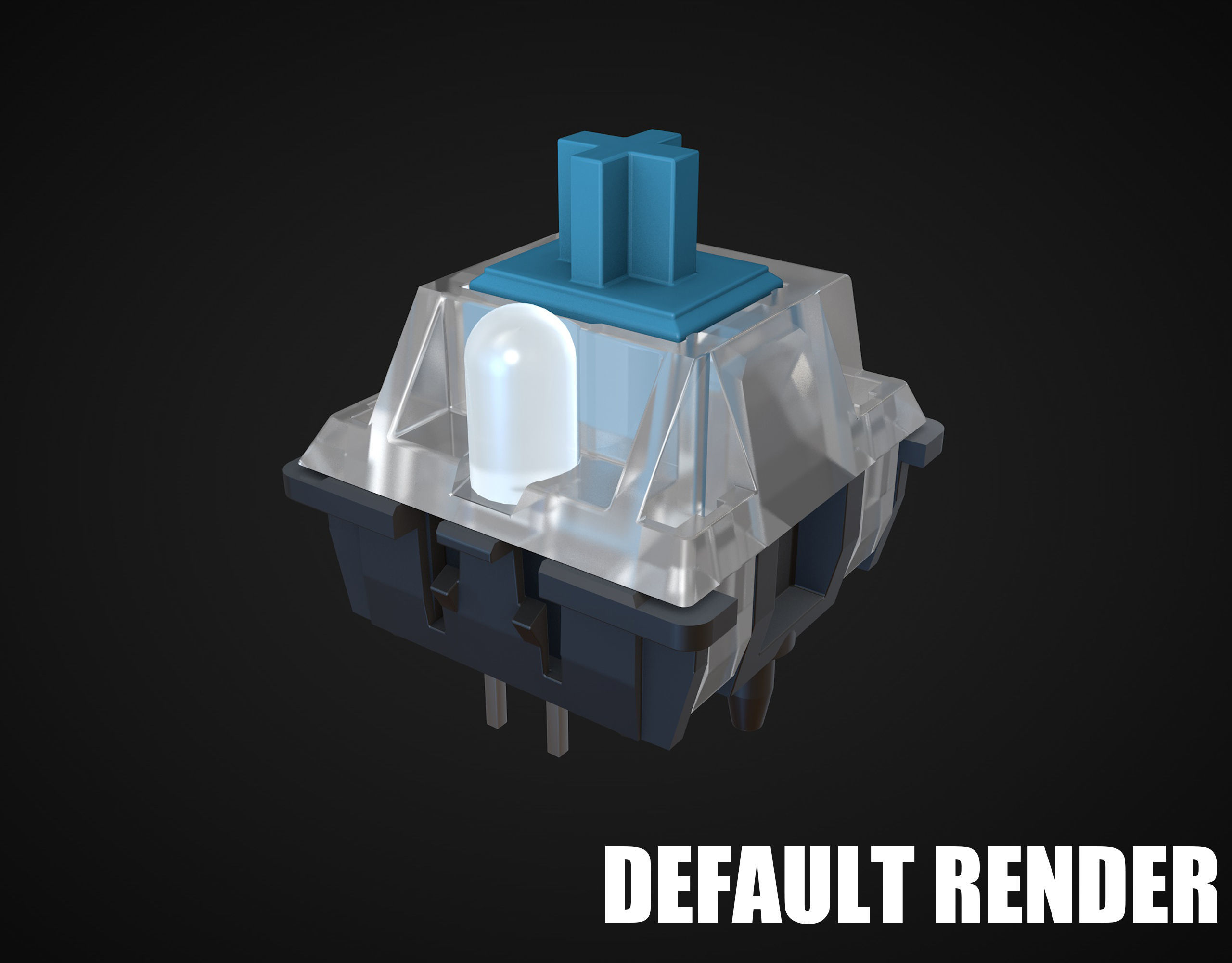 Cherry MX switches keyboard keys 3D model_6