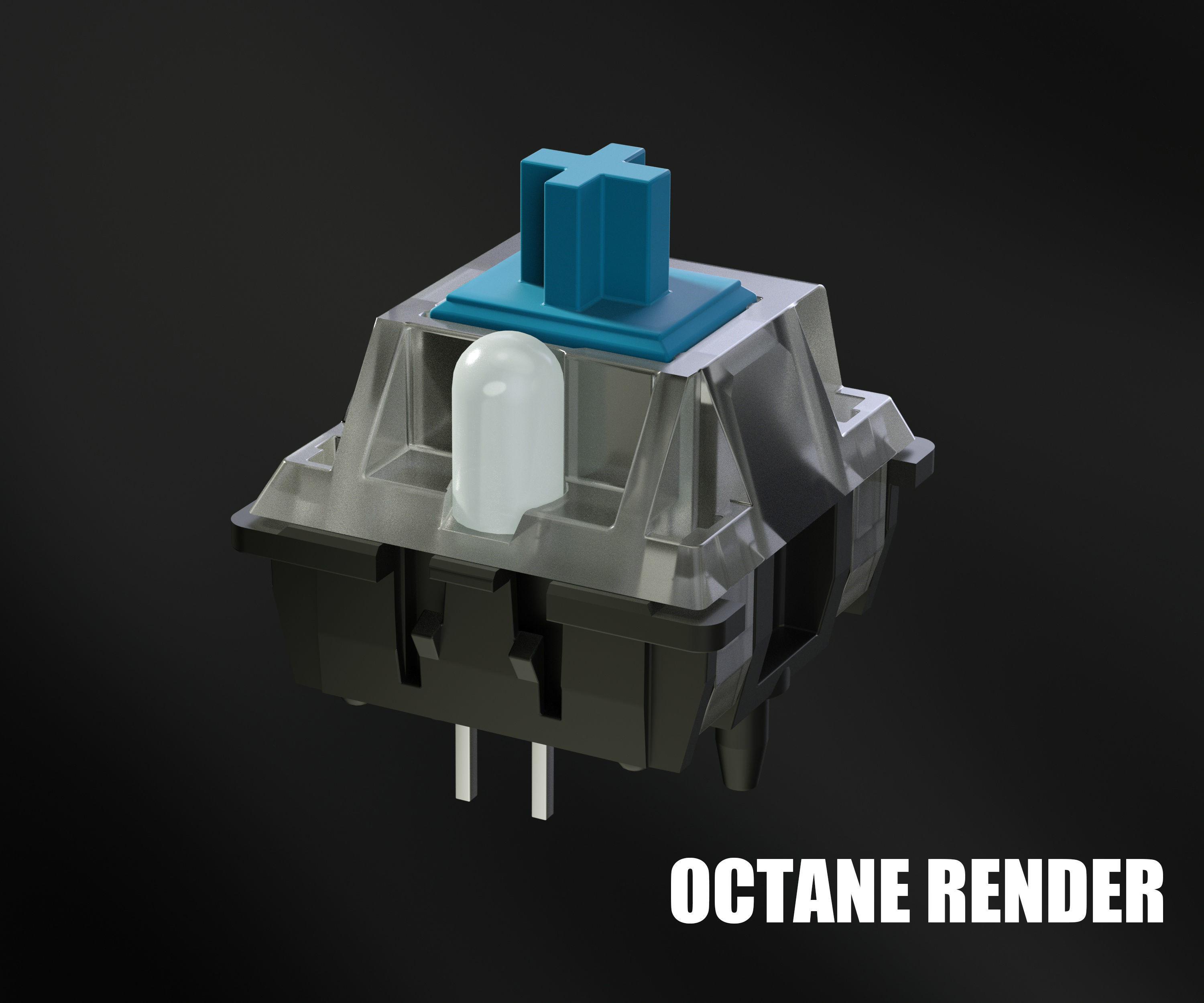 Cherry MX switches keyboard keys 3D model_1