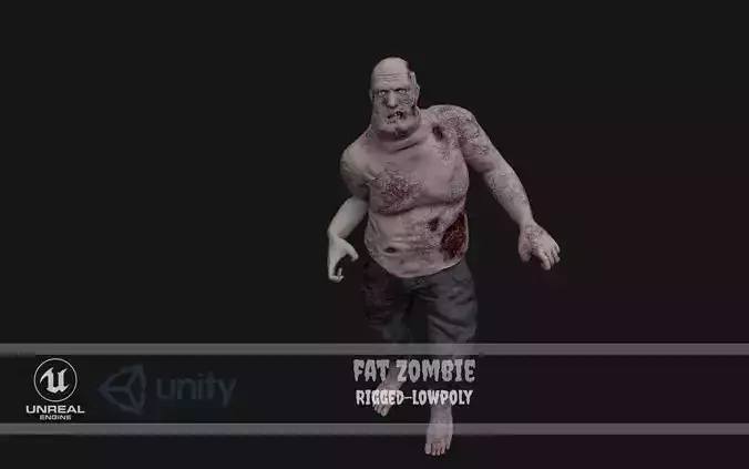 Fat Zombie Low-poly 3D model