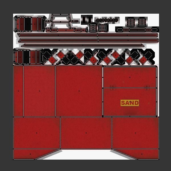 Box With Sand Low-poly 3D model_6