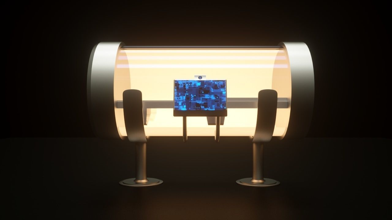 Futuristic Hibernation Space Pod  3D model_2