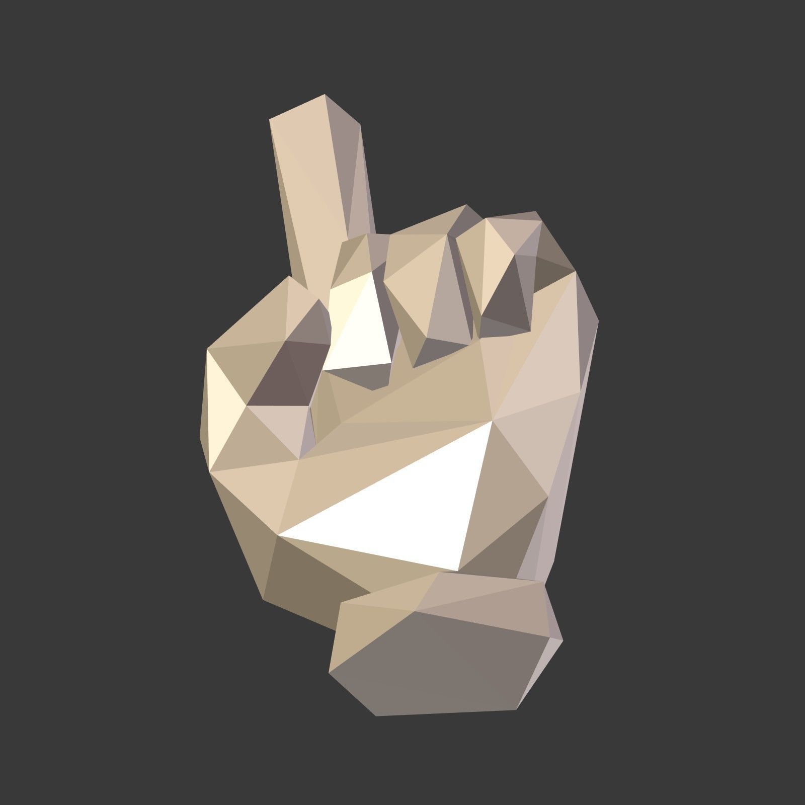 Cartoon Hand Direction Sign - Low Poly Low-poly 3D model_13