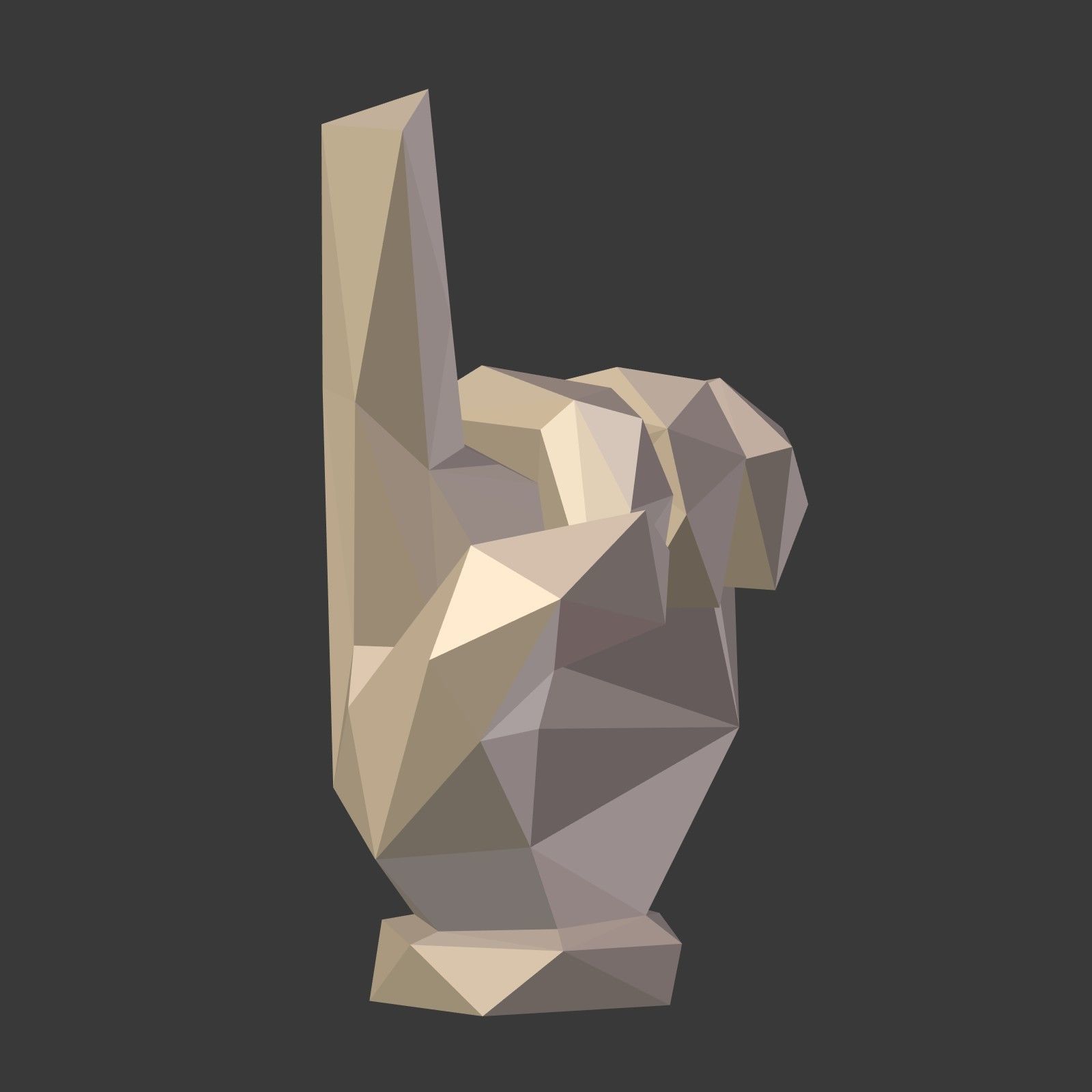 Cartoon Hand Direction Sign - Low Poly Low-poly 3D model_5