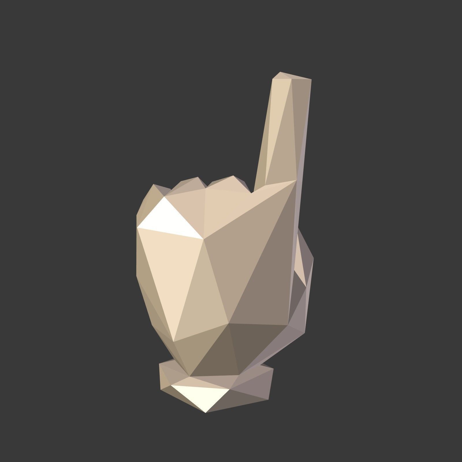 Cartoon Hand Direction Sign - Low Poly Low-poly 3D model_1