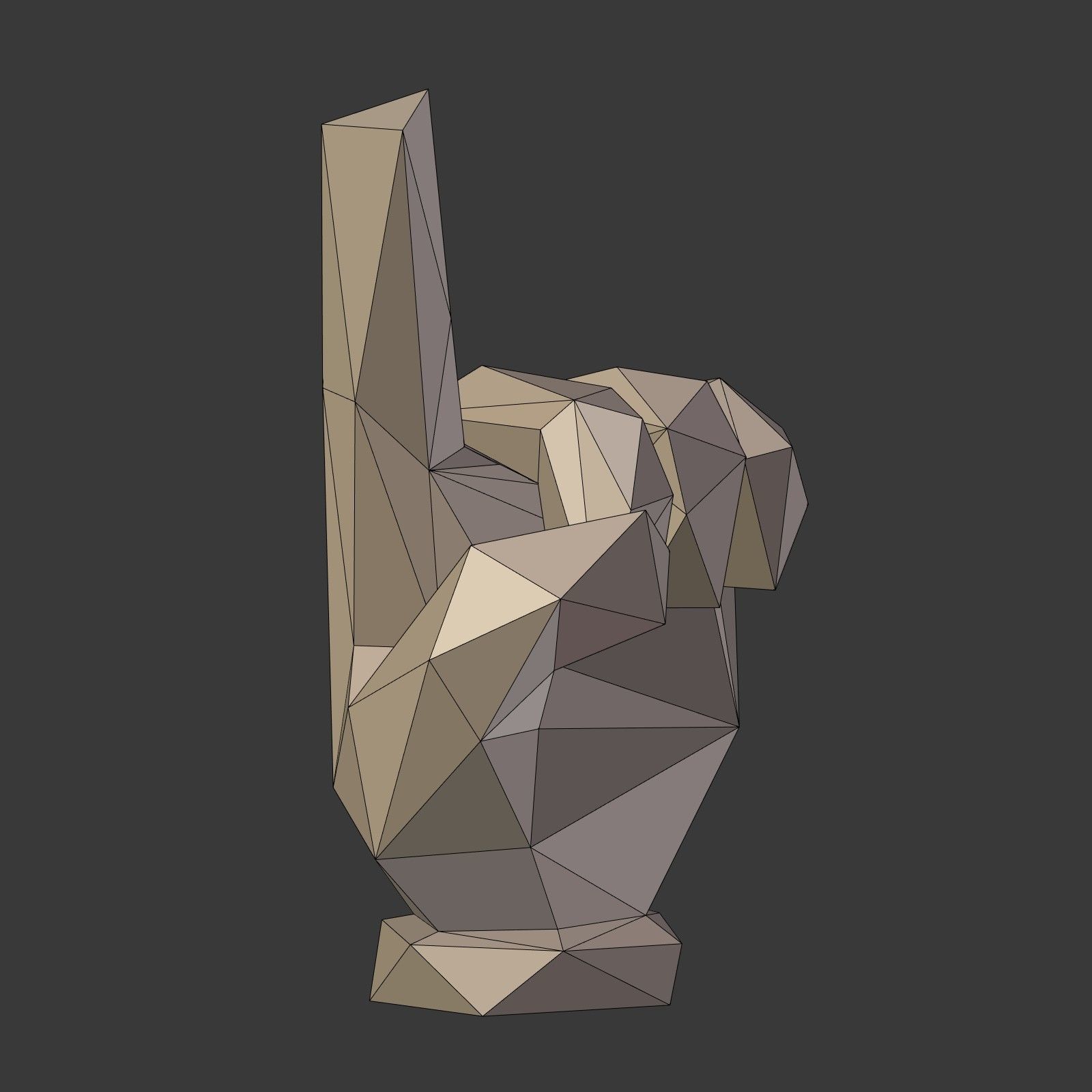 Cartoon Hand Direction Sign - Low Poly Low-poly 3D model_6