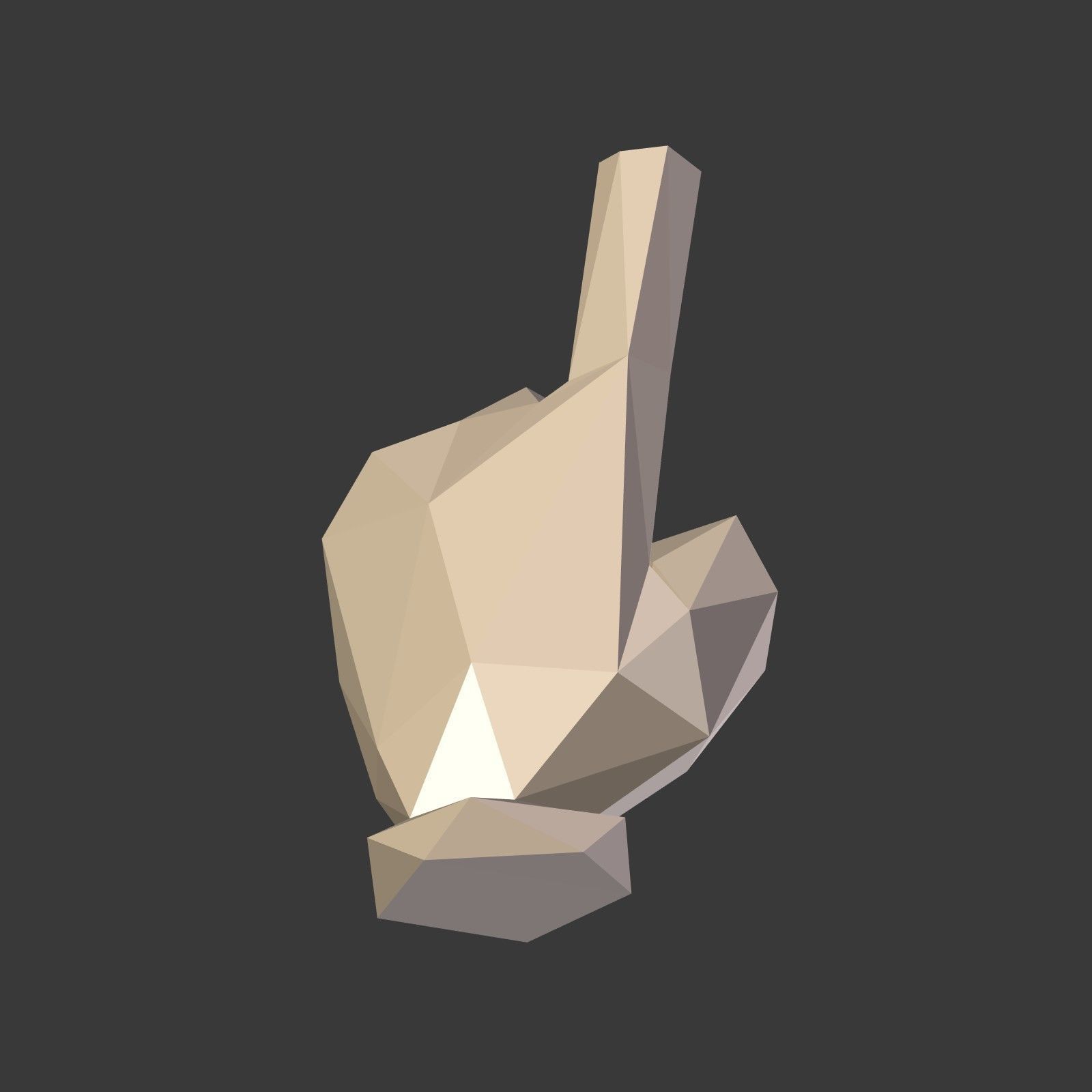 Cartoon Hand Direction Sign - Low Poly Low-poly 3D model_9