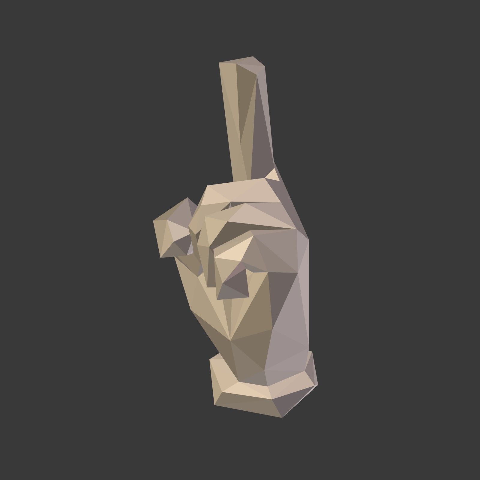 Cartoon Hand Direction Sign - Low Poly Low-poly 3D model_7