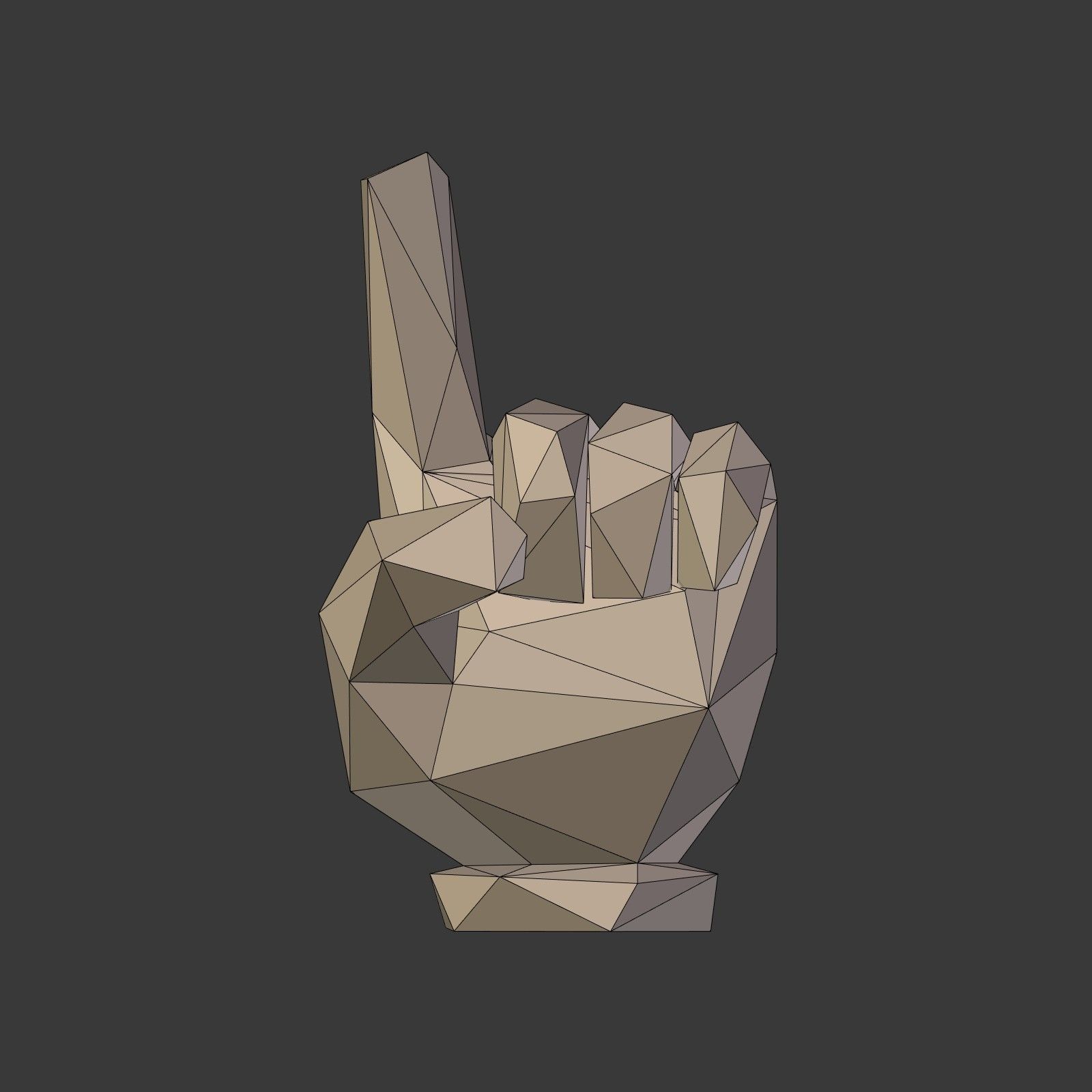 Cartoon Hand Direction Sign - Low Poly Low-poly 3D model_4