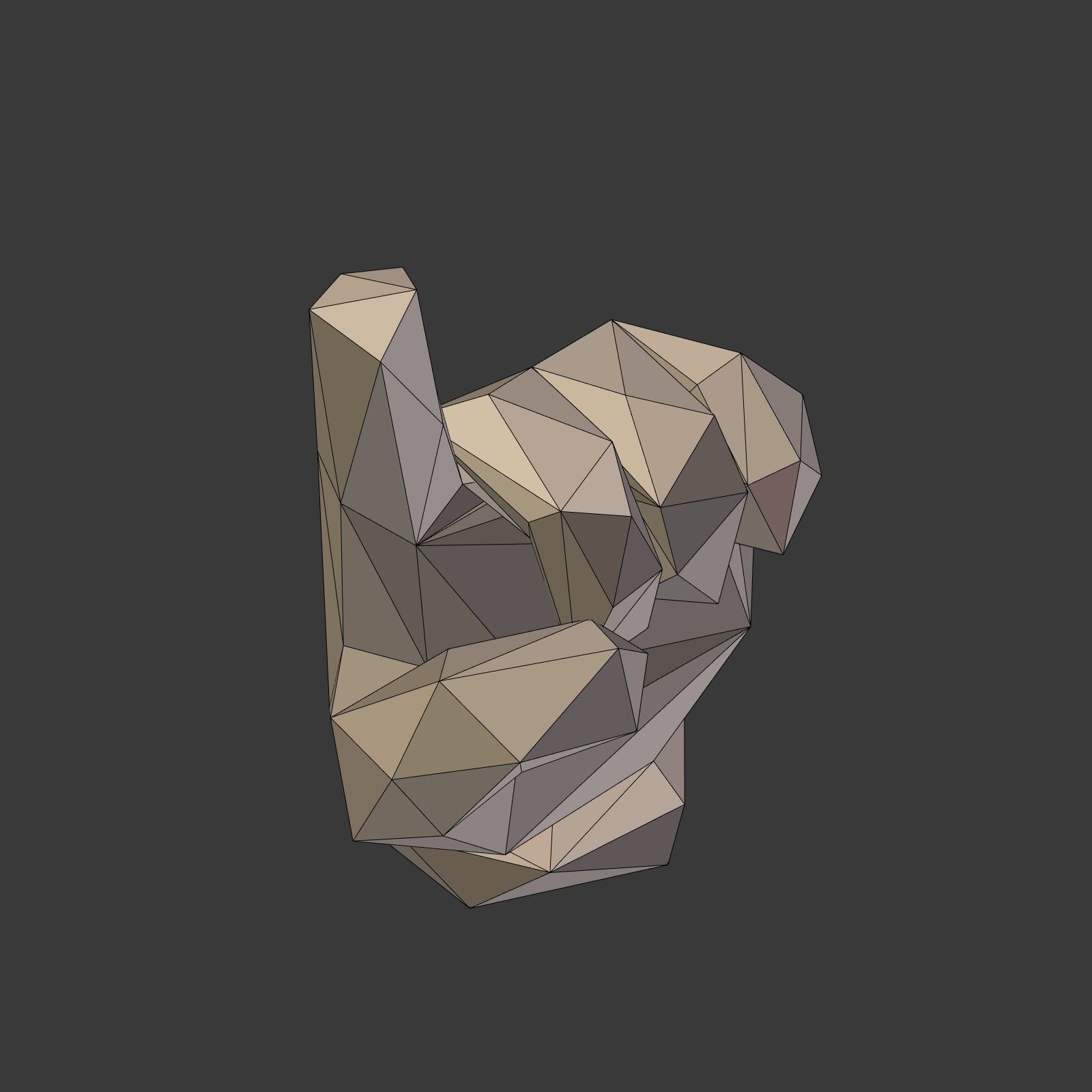 Cartoon Hand Direction Sign - Low Poly Low-poly 3D model_12