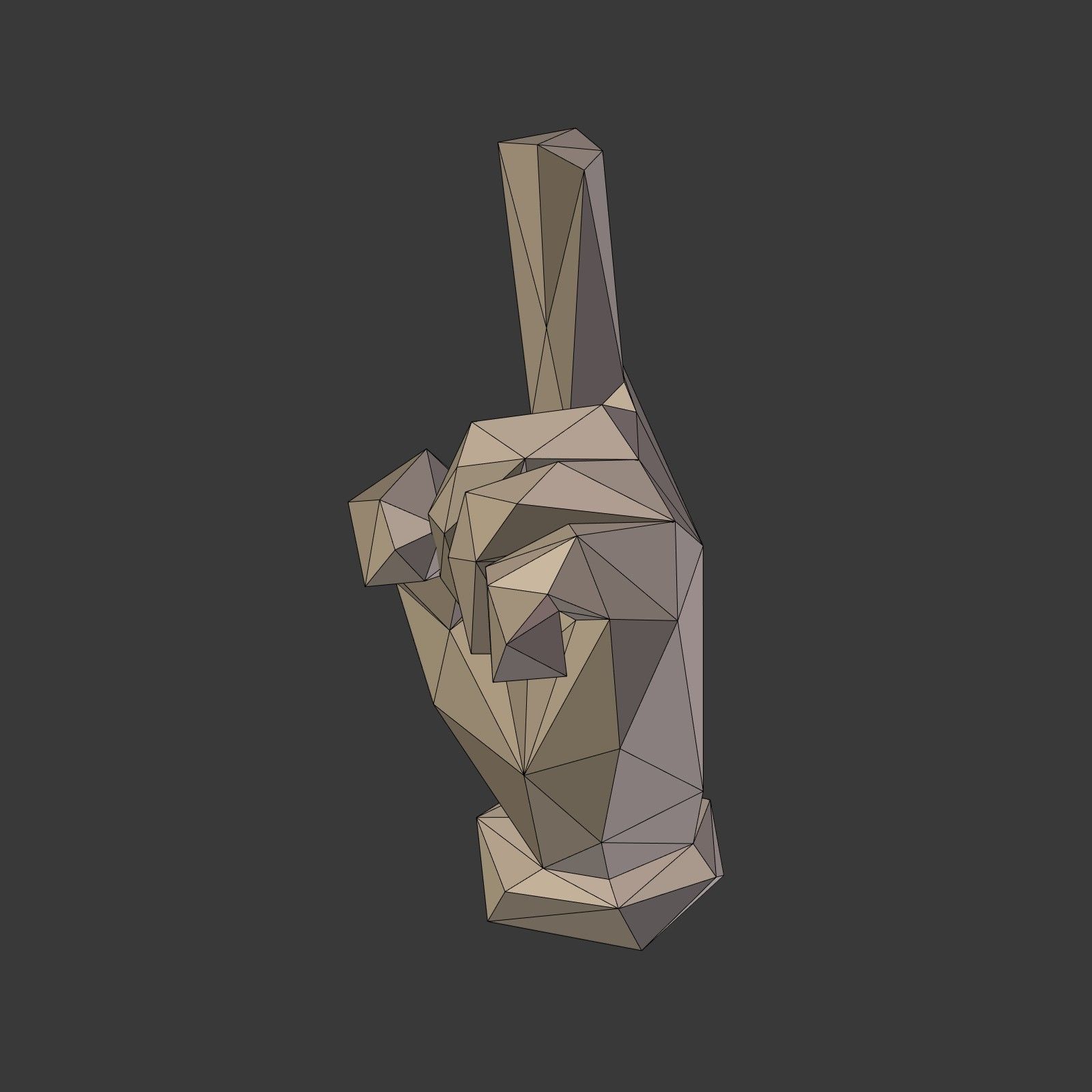 Cartoon Hand Direction Sign - Low Poly Low-poly 3D model_8