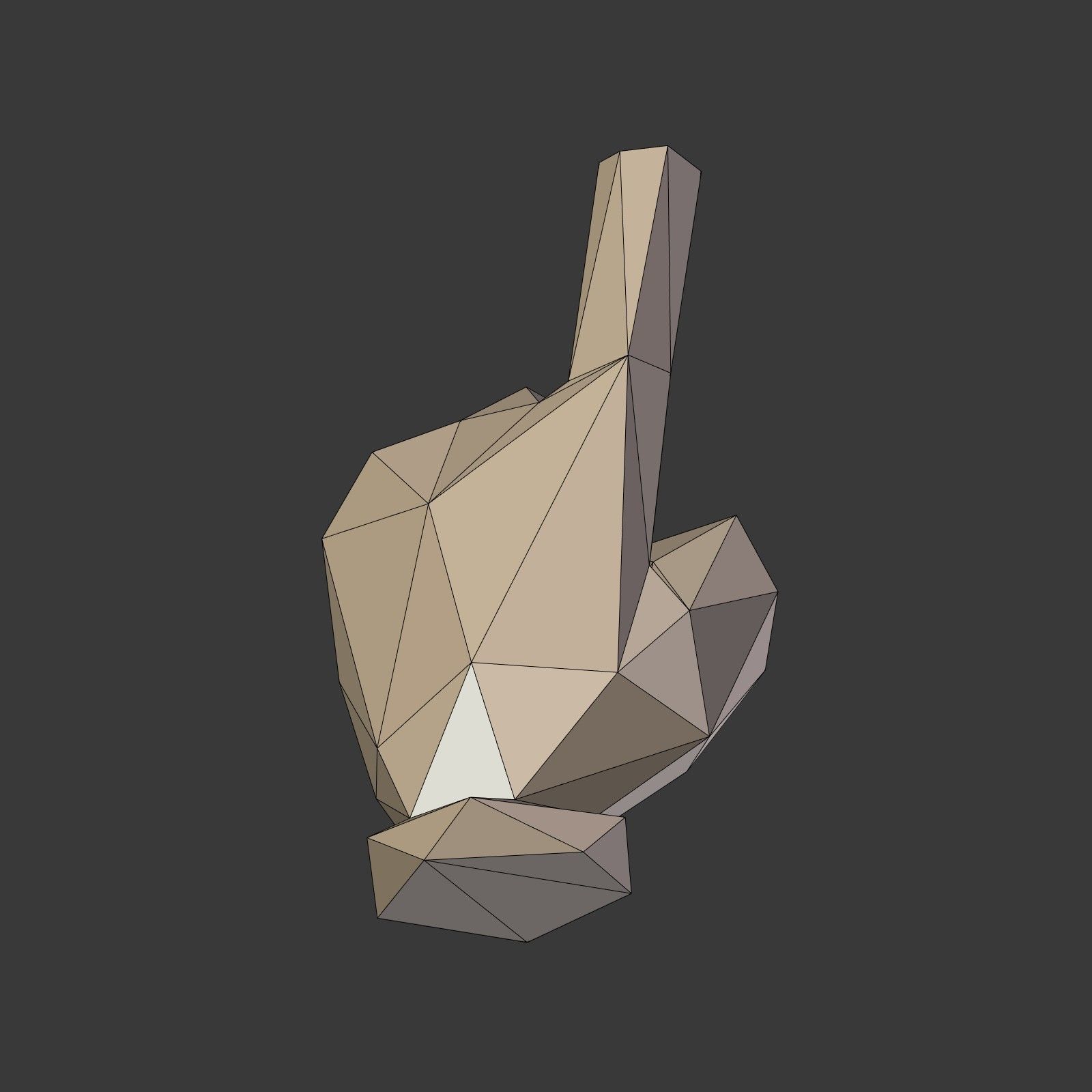 Cartoon Hand Direction Sign - Low Poly Low-poly 3D model_10