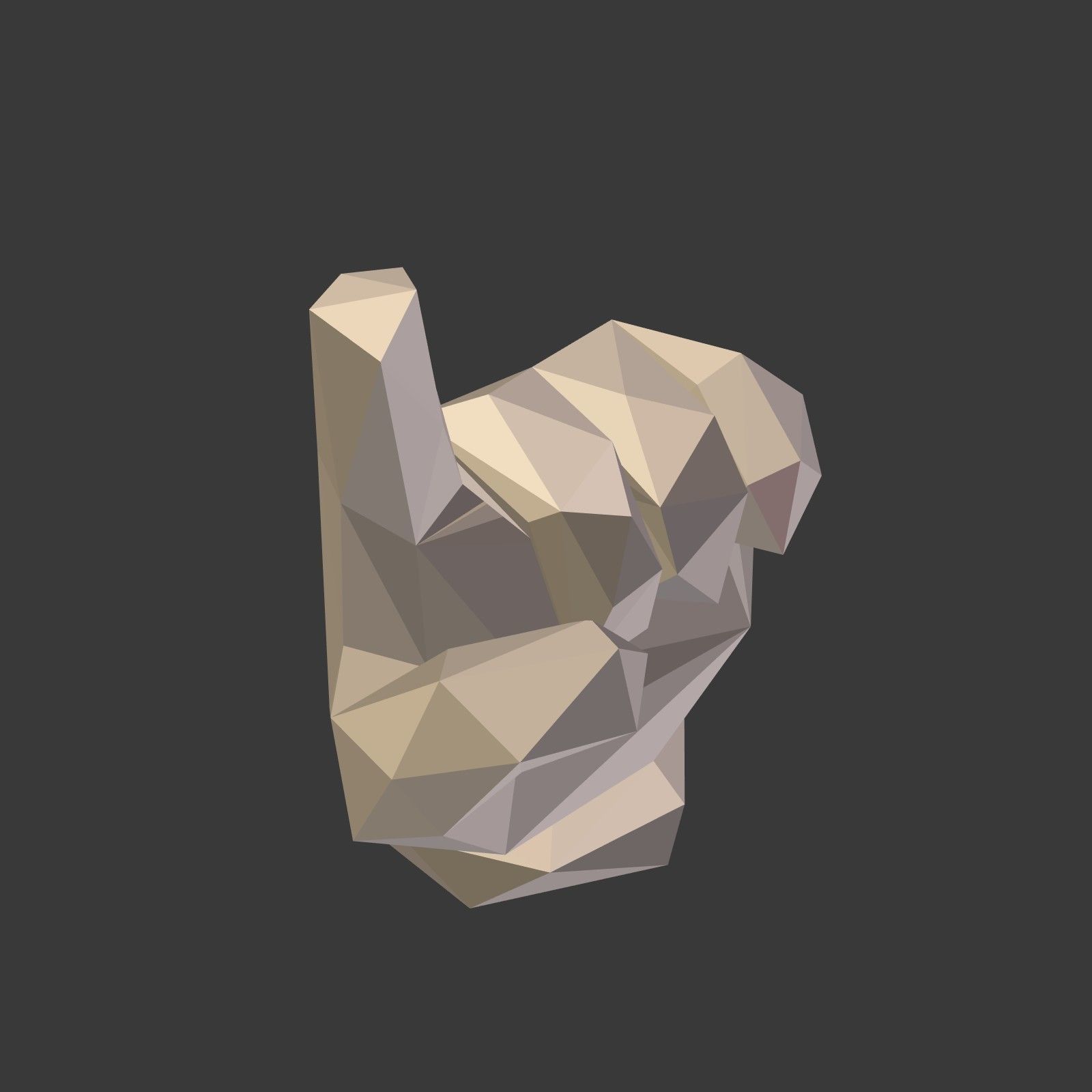 Cartoon Hand Direction Sign - Low Poly Low-poly 3D model_11