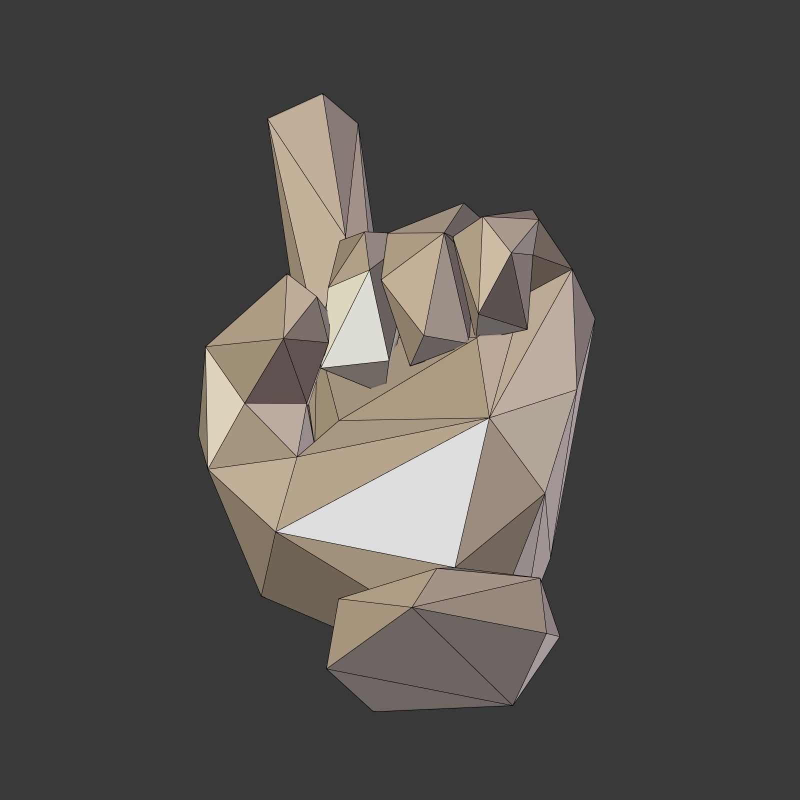 Cartoon Hand Direction Sign - Low Poly Low-poly 3D model_14