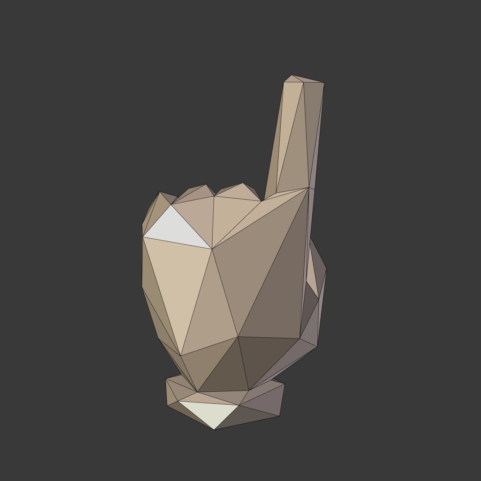 Cartoon Hand Direction Sign - Low Poly Low-poly 3D model_2