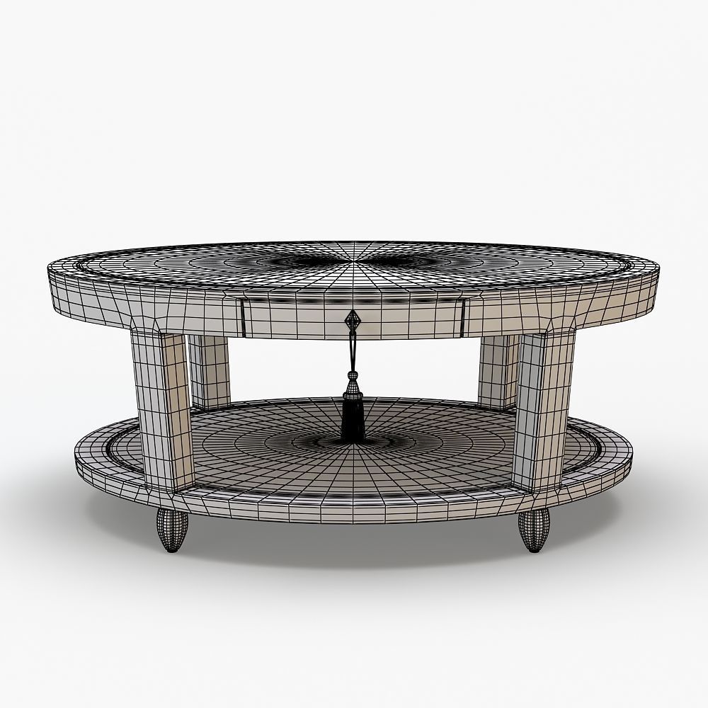 DEMILLE COFFEE TABLE - OVAL 3D model_4