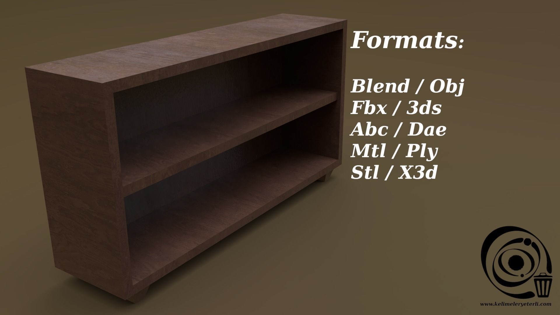 Console Table 08 Low-poly 3D model_2