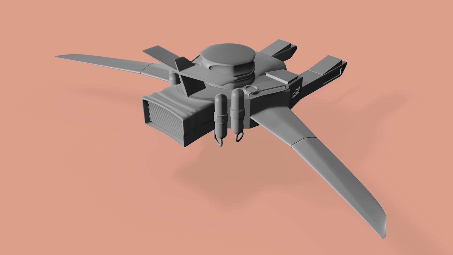 Fighter Spaceship 3d Model 3D model_5