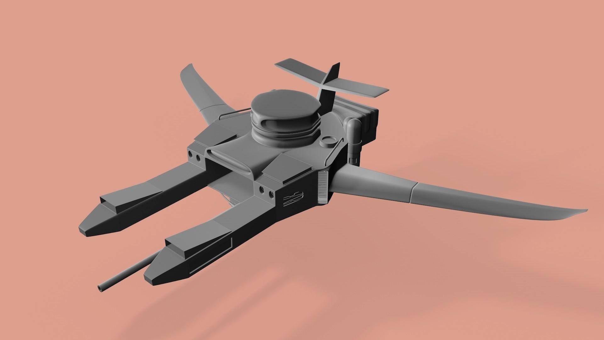 Fighter Spaceship 3d Model 3D model_2