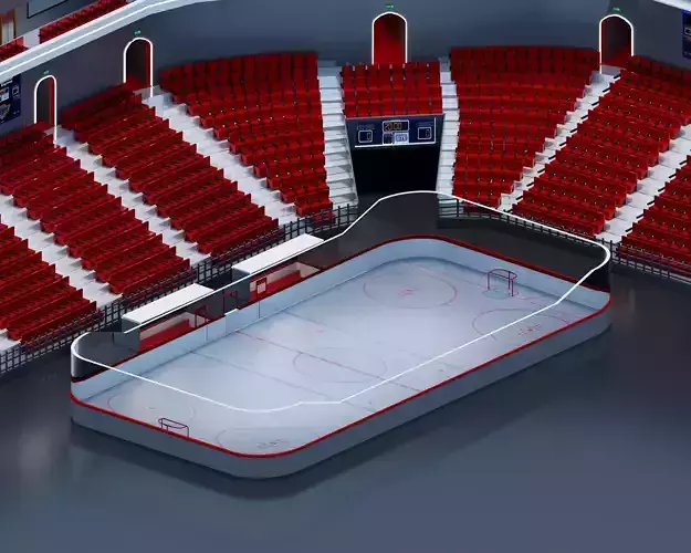 Isometric Hockey Arena Low-poly 3D model