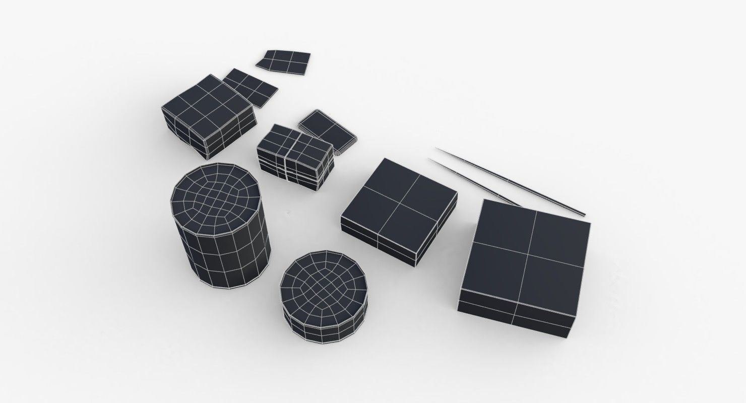 Japanese Combat Rations WWII Low-poly 3D model_12