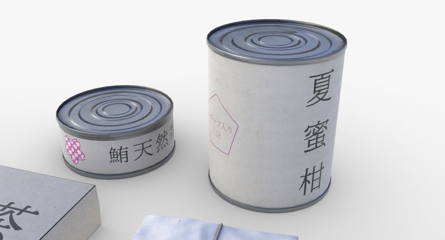 Japanese Combat Rations WWII Low-poly 3D model_9