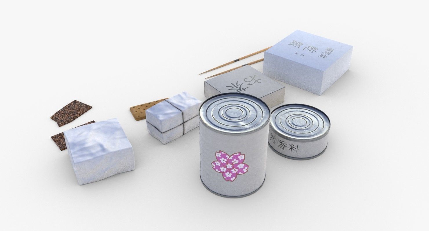 Japanese Combat Rations WWII Low-poly 3D model_4