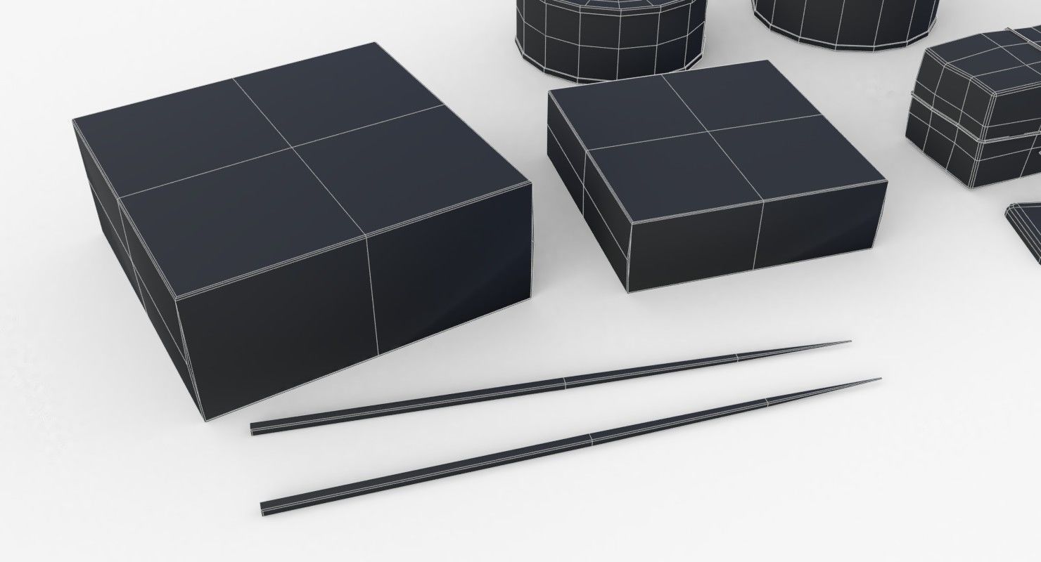 Japanese Combat Rations WWII Low-poly 3D model_16