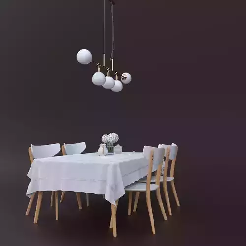 Dining table set 3D model