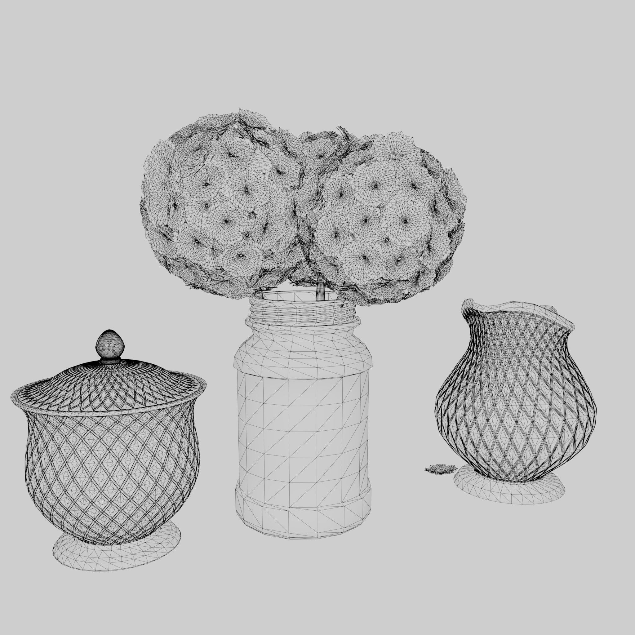 Dining table set 3D model_9