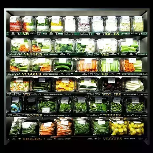 Shelves with vegetables