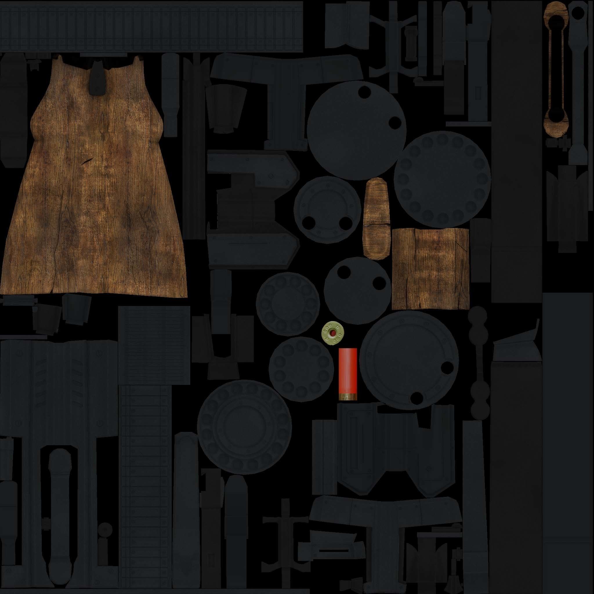 Horn 3 gun Low-poly 3D model_6