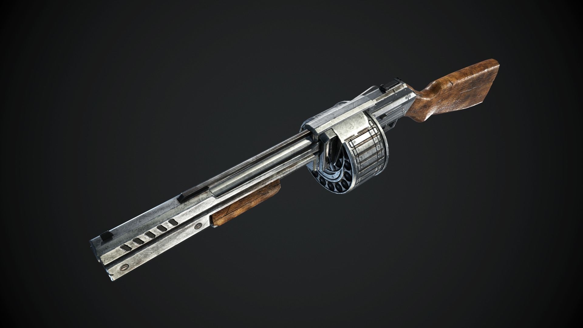 Horn 3 gun Low-poly 3D model_1
