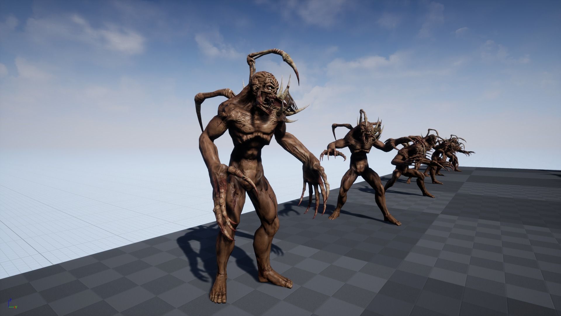 Mutant4 undead creature with horns and claws Low-poly 3D model_7