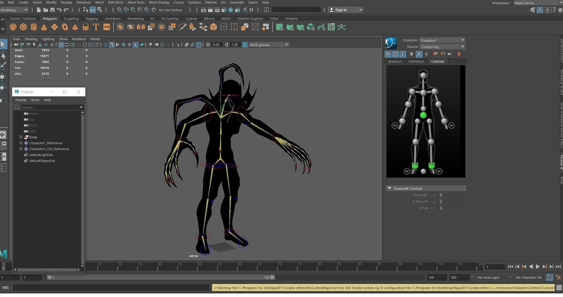 Mutant4 undead creature with horns and claws Low-poly 3D model_24