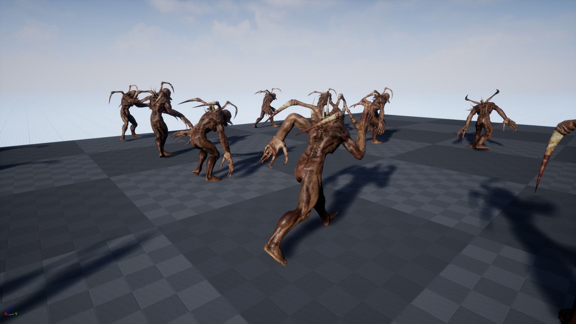 Mutant4 undead creature with horns and claws Low-poly 3D model_9