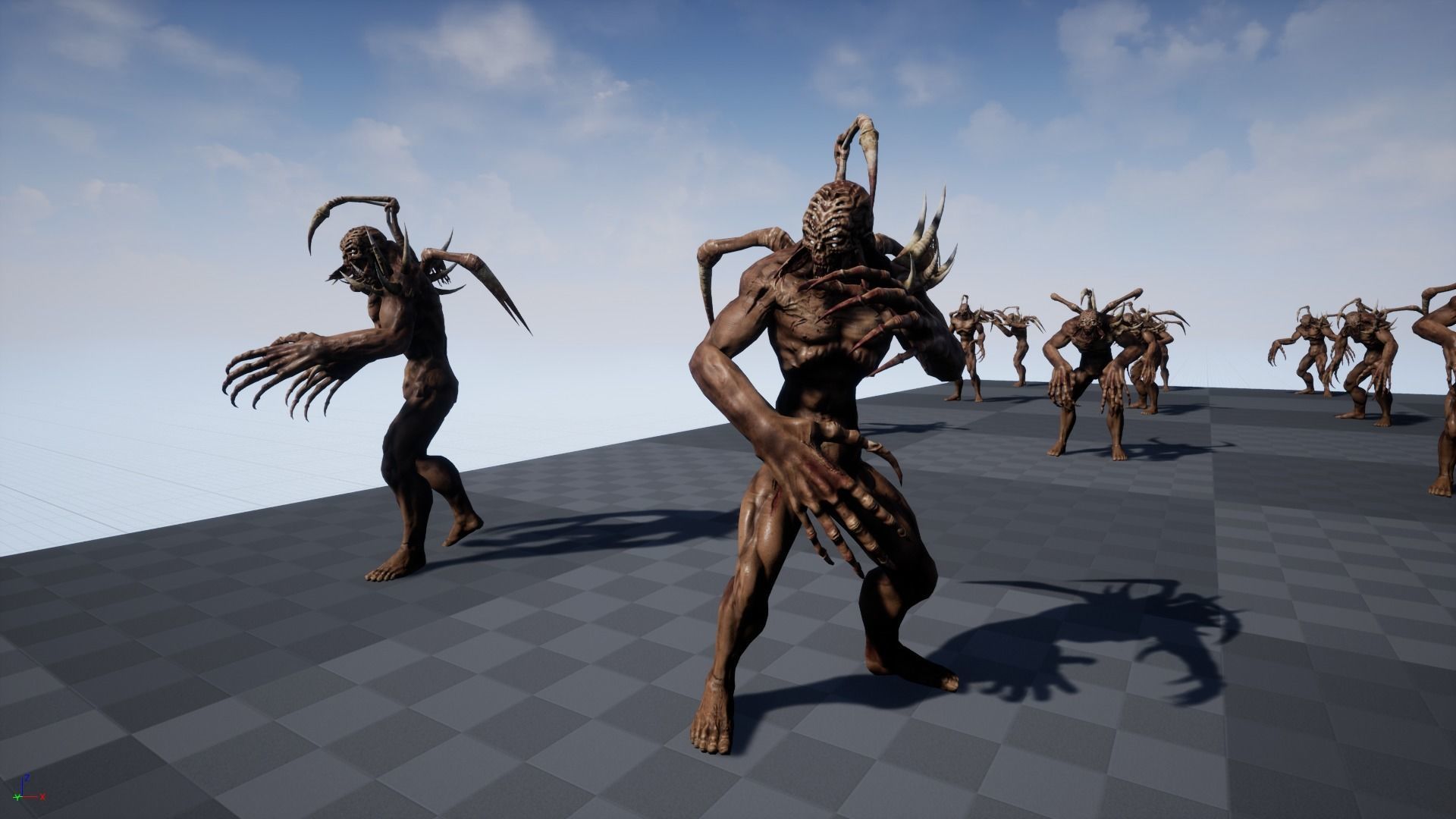 Mutant4 undead creature with horns and claws Low-poly 3D model_5