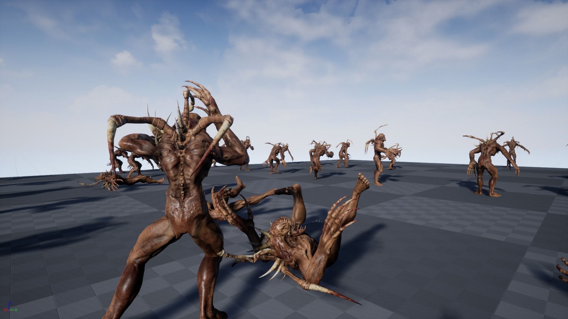 Mutant4 undead creature with horns and claws Low-poly 3D model_8