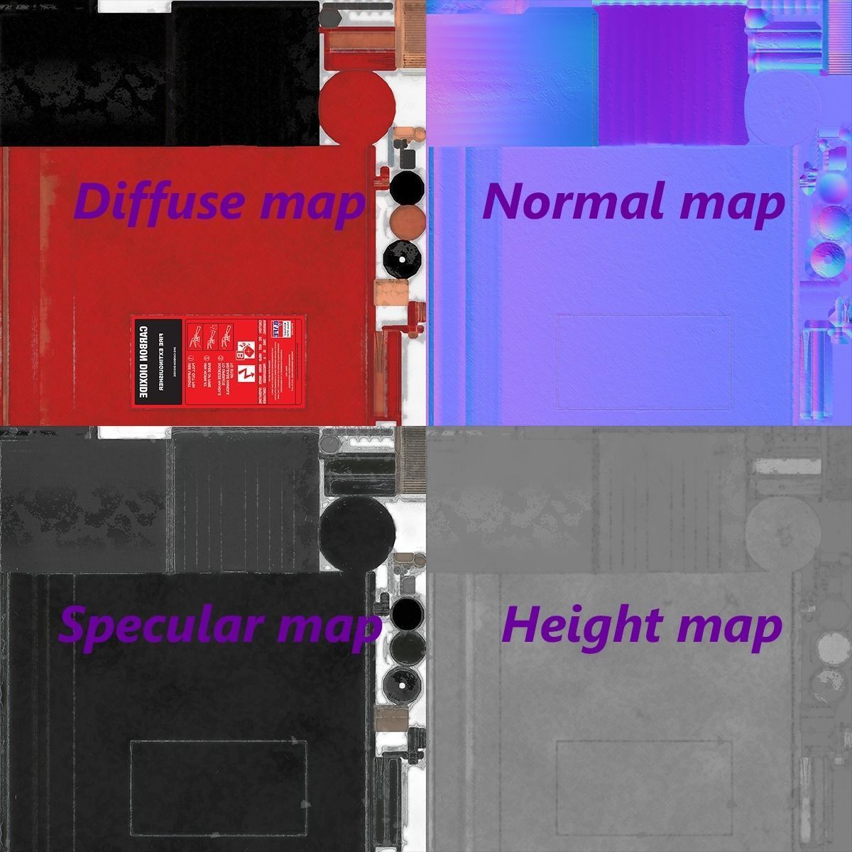 Extinguisher Low-poly 3D model_9