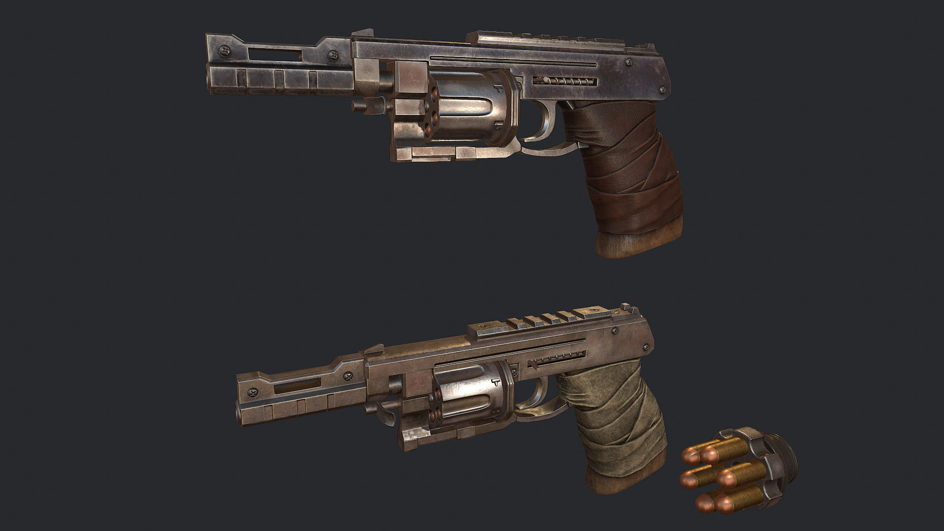 Argument gun and pistol Low-poly 3D model_1