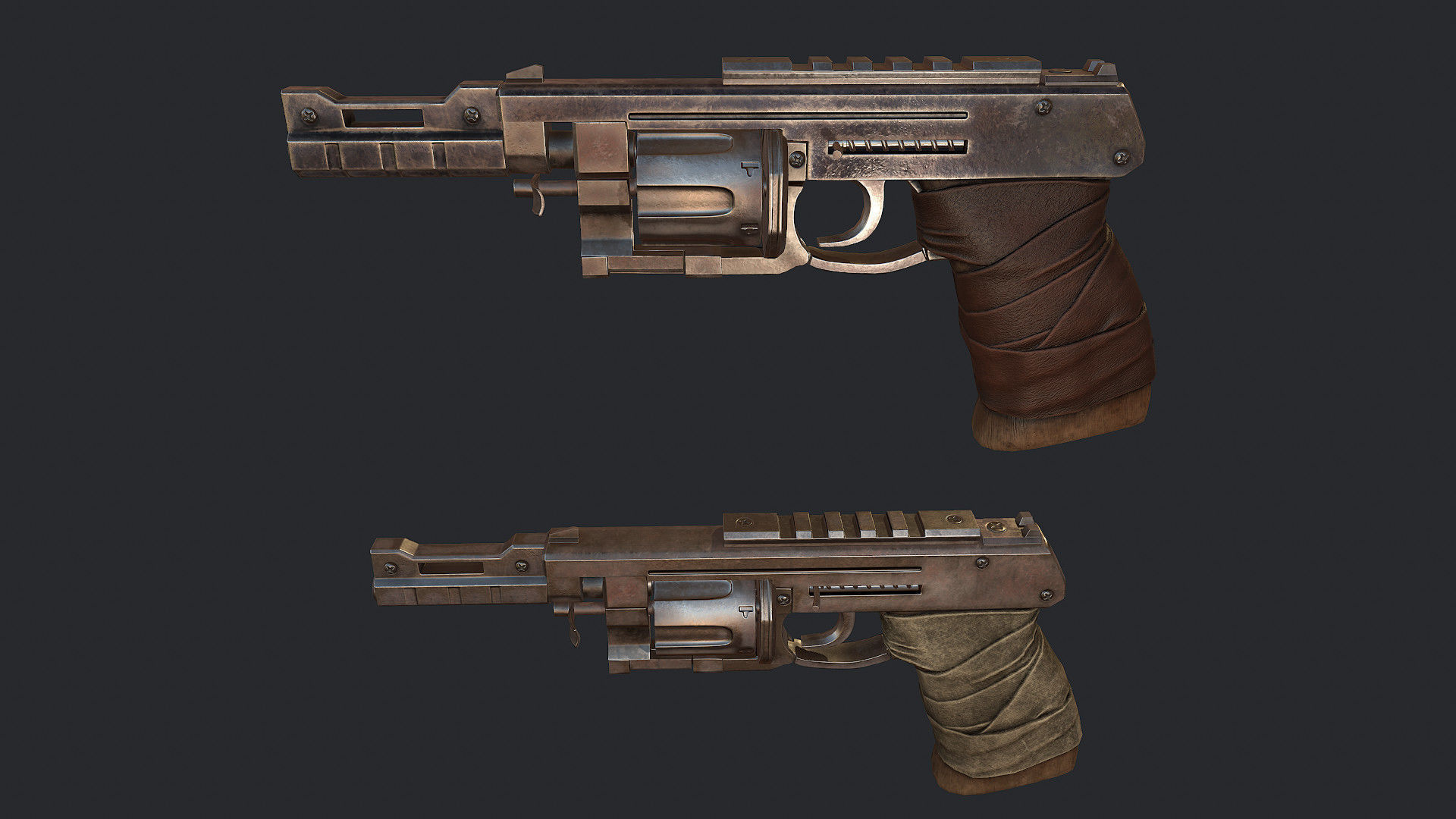 Argument gun and pistol Low-poly 3D model_2