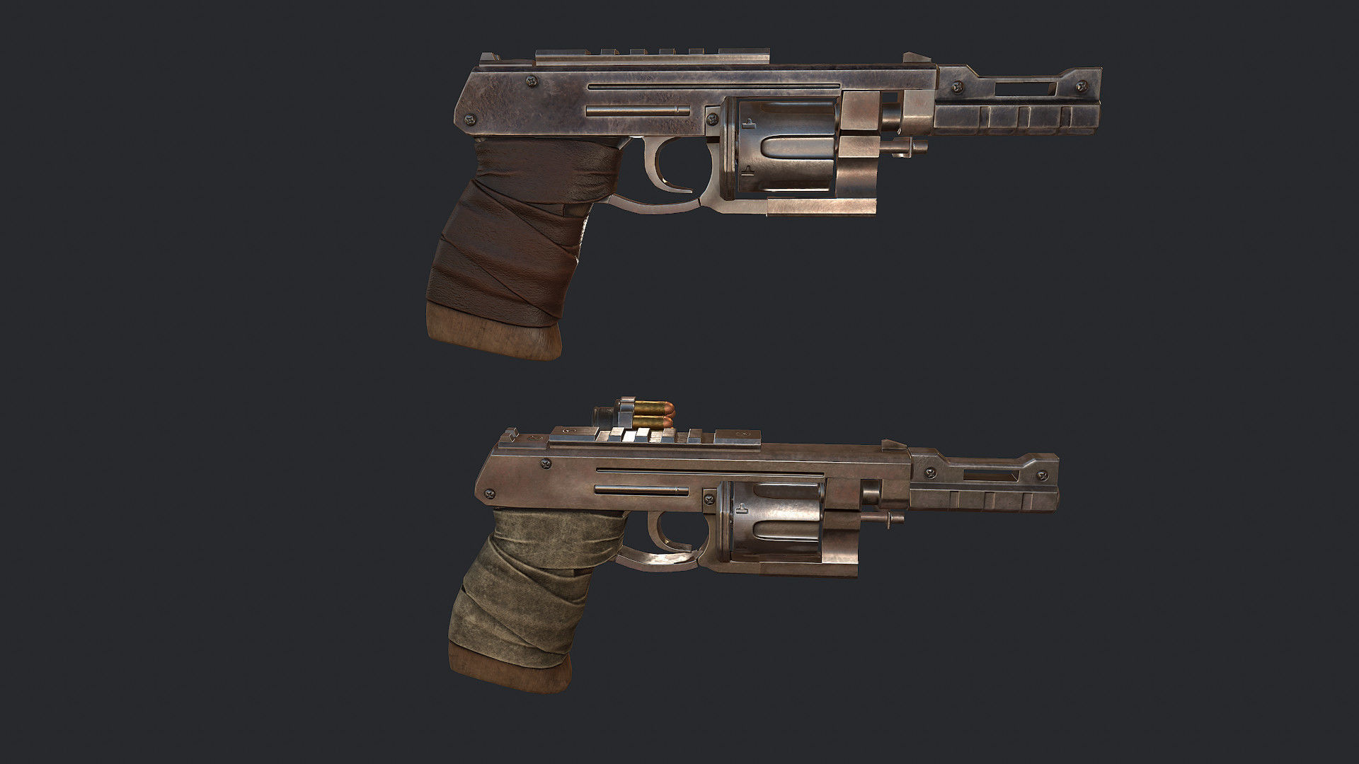 Argument gun and pistol Low-poly 3D model_4