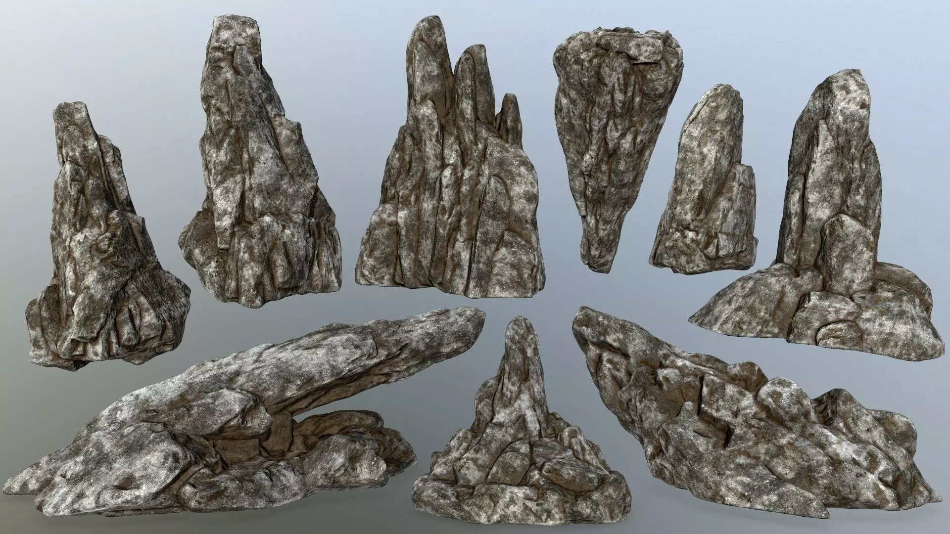 rocks rock Low-poly 3D model_0