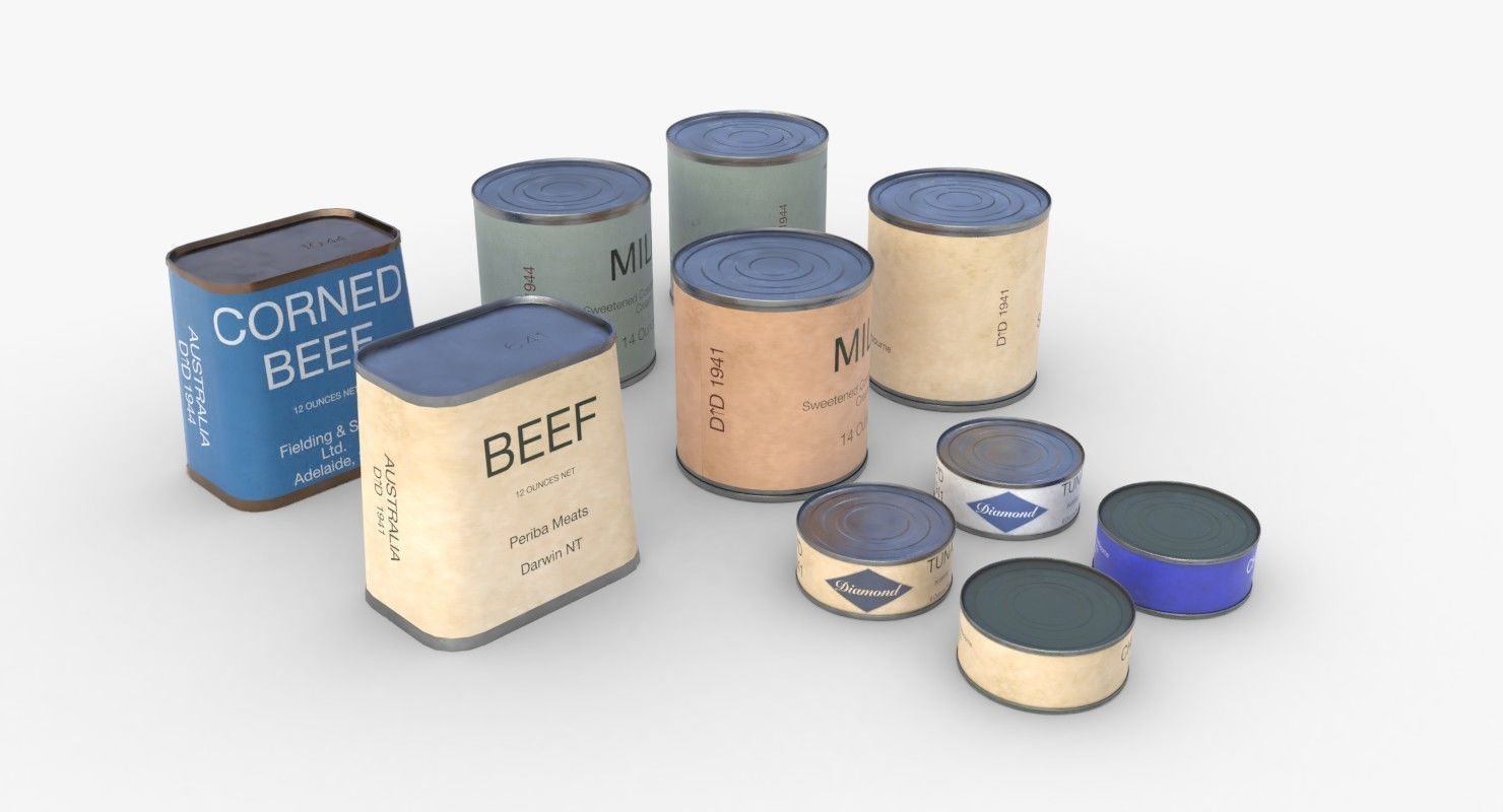 Australian Combat Rations WWII Low-poly 3D model_1